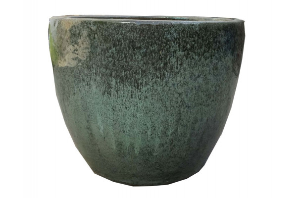Low egg pot moss green - 56 cm