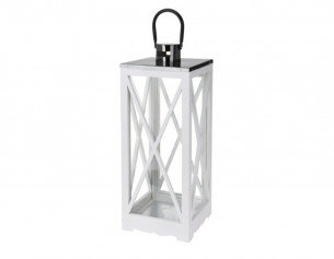 Lanterne, Hvid m/metal-top,...