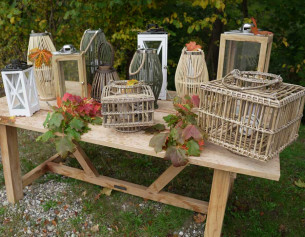 Lanterne, Rattan, Ø:24xH:48 cm 2