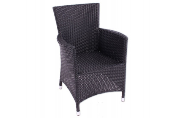Køb Manila sort polyrattan stol
