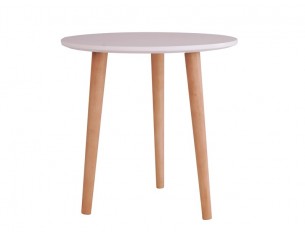 Soku rundt sofabord h: 47 cm hvid/natur Ovalt sofabord