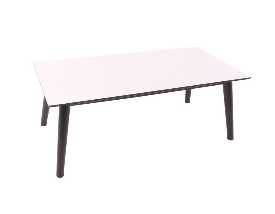Sille sofabord hvid med sorte ben 120 x 60 cm Hvid og sort sofabord