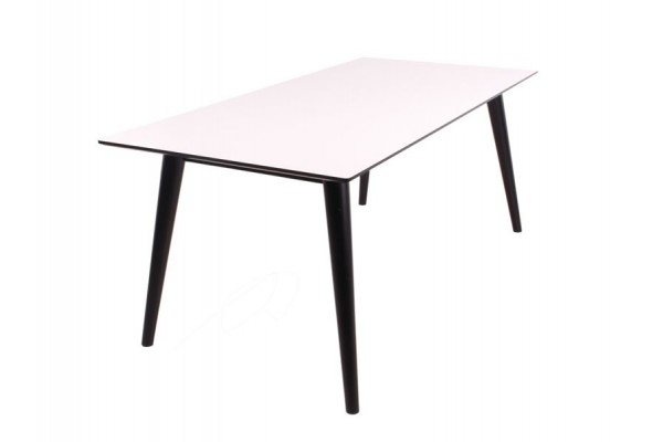 Sille Spisebord - Hvid med sorte ben - 90 x 180 cm 