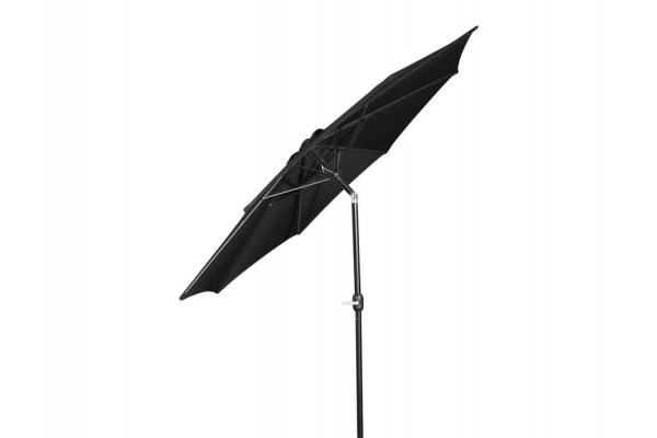 Alu parasol m/krank og tilt - Ø 3 meter - Sort