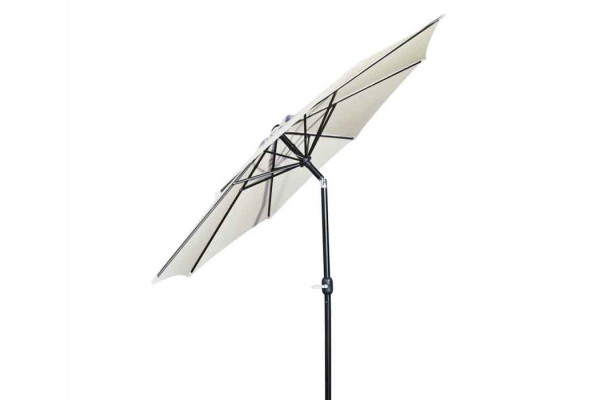 Alu parasol m/krank og tilt - Ø 3 meter - Beige