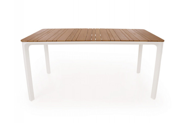 Ronja Havebord - 90x160 cm - Hvid/teak