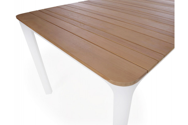 Ronja Havebord - 90x160 cm - Hvid/teak