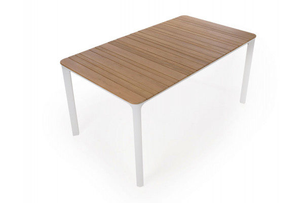 Ronja Havebord - 90x160 cm - Hvid/teak