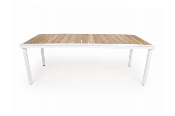 DaneLine Eva Teak Havebord - 102x219 cm - Hvid