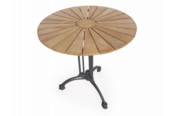 DaneLine Eva Teak Cafébord - Ø70 cm - Grå