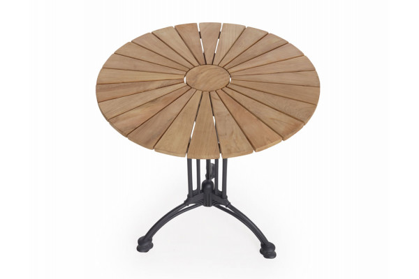 DaneLine Eva Teak Cafébord - Ø70 cm - Grå