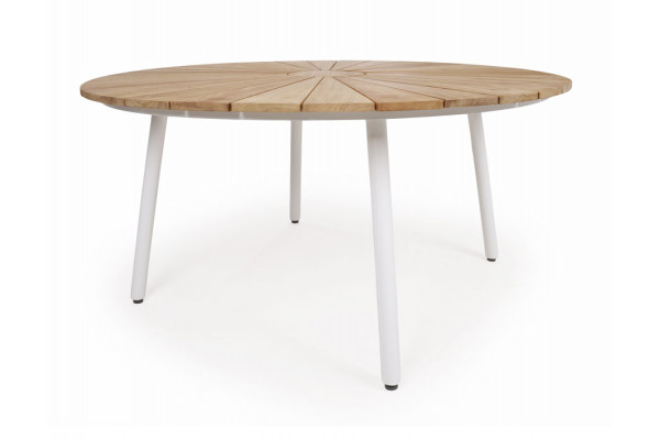 DaneLine Eva Teak Havebord - Ø150 cm - Hvid