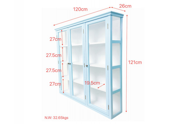Læsø Væghængt Vitrineskab - 121x120x26 cm