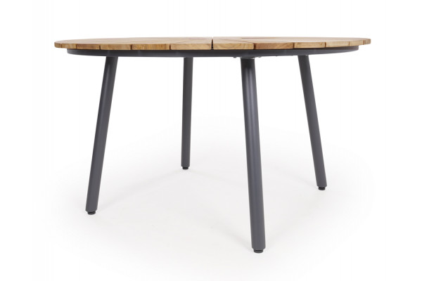 DaneLine Eva Teak Havebord - Ø130 cm - Grå