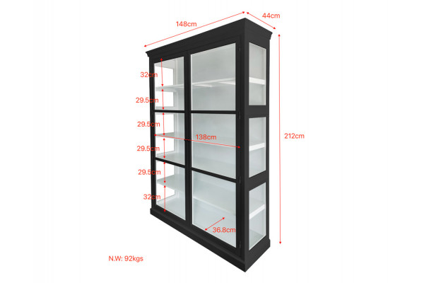 Fyn Vitrineskab - 212x148x44 cm