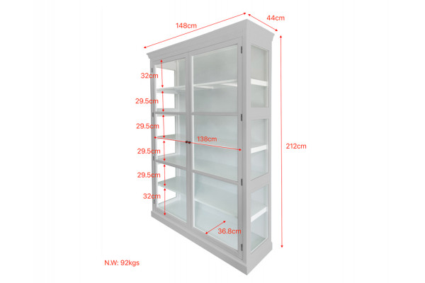 Fyn Vitrineskab - 212x148x44 cm