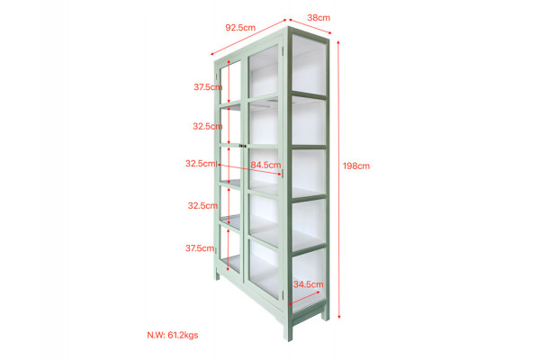 Drejø Vitrineskab - 198x92,5x38 cm