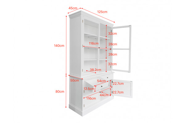 Tåsinge Vitrineskab - 220x125x50 cm