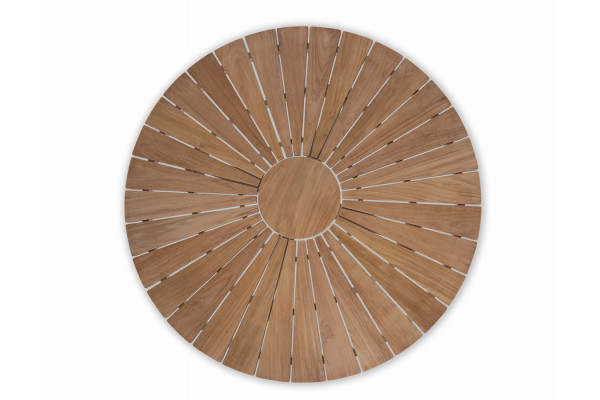 DaneLine Eva Teak Havebord - Ø110 cm - Hvid