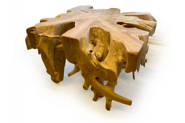 Rodbord - 80x80 cm - Teak