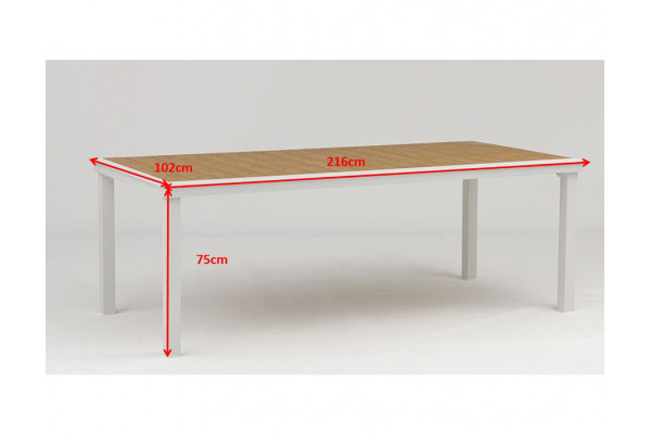 DaneLine Adam Havebord - 102x216 cm - Hvid