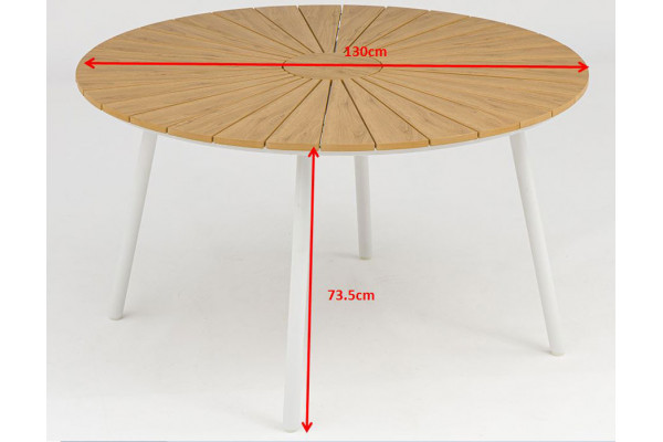 DaneLine Adam Havebord - Ø130 cm - Hvid