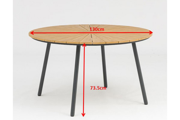 DaneLine Adam Havemøbelsæt - Ø130 cm - Grå