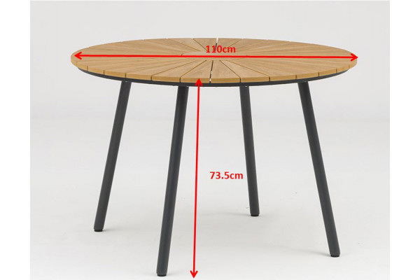 DaneLine Adam Havemøbelsæt - Ø110 cm - Grå