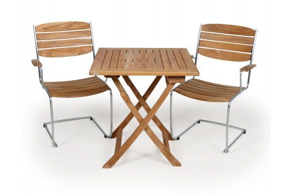 Sofia Spring Teak Cafésæt - 70x70 cm