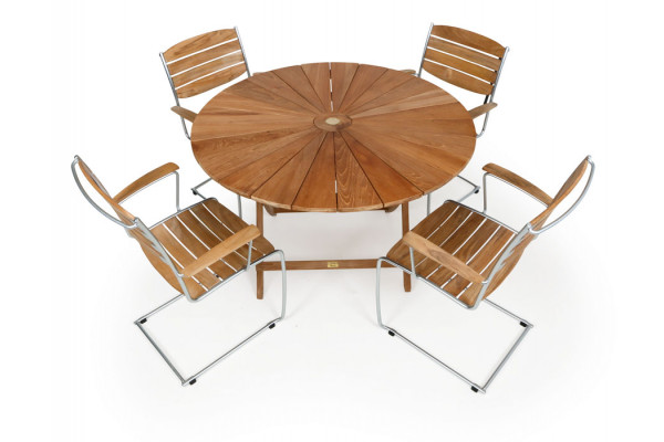 Matahari Spring Teak Havemøbelsæt - Ø:120 cm