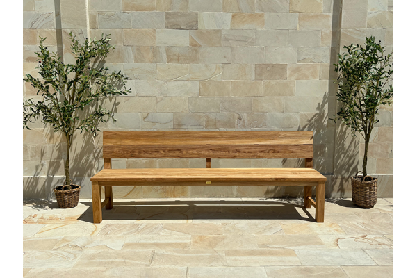 Duncan Plankebænk m/ryglæn - 240 cm