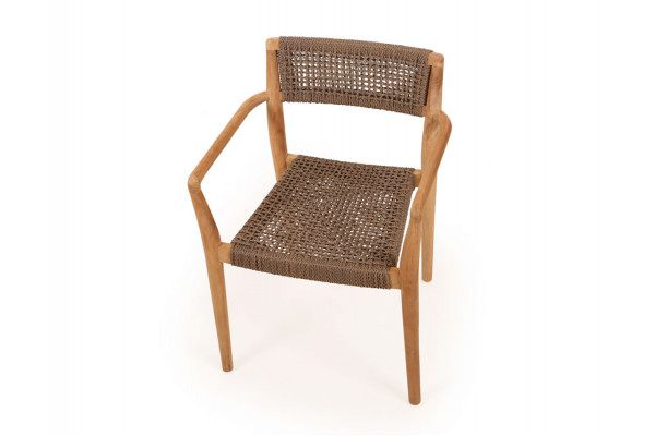 Luna Tonka Teak havemøbelsæt m/4 stole - Ø150 cm