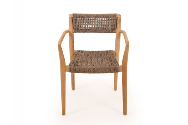 Luna Tonka Teak havemøbelsæt m/4 stole - Ø150 cm