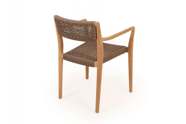 Luna Tonka Teak havemøbelsæt m/4 stole - Ø150 cm
