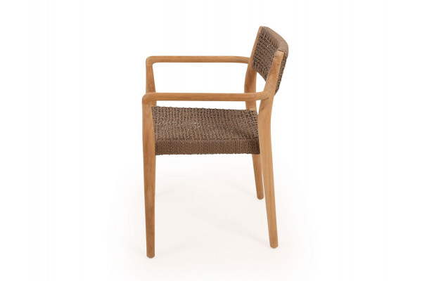 Luna Tonka Teak havemøbelsæt m/4 stole - Ø150 cm