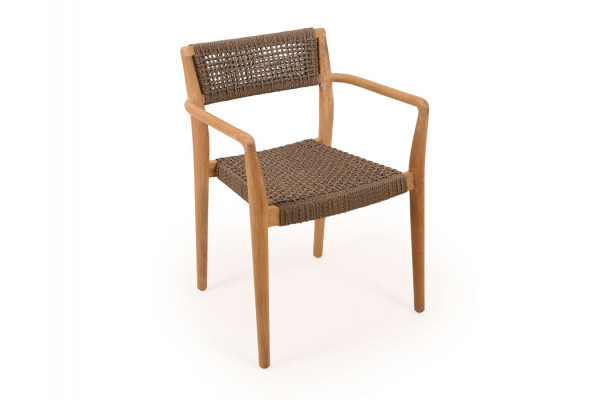 Luna Tonka Teak havemøbelsæt m/4 stole - Ø150 cm