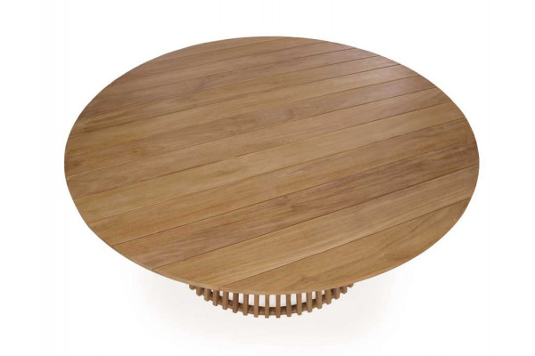 Luna Tonka Teak havemøbelsæt m/6 stole - Ø180 cm