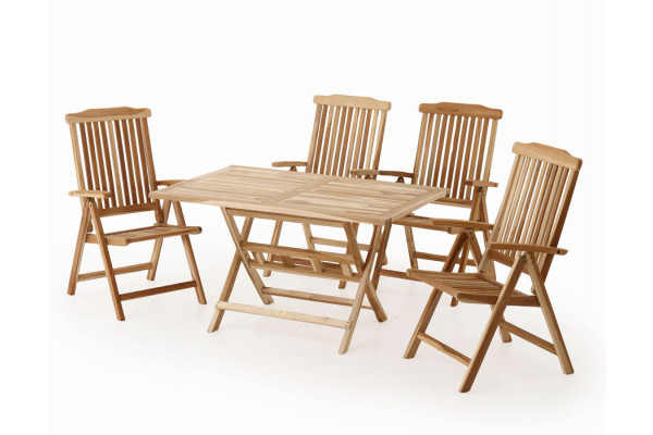Køln Granada Teak Havemøbelsæt - 85x135 cm