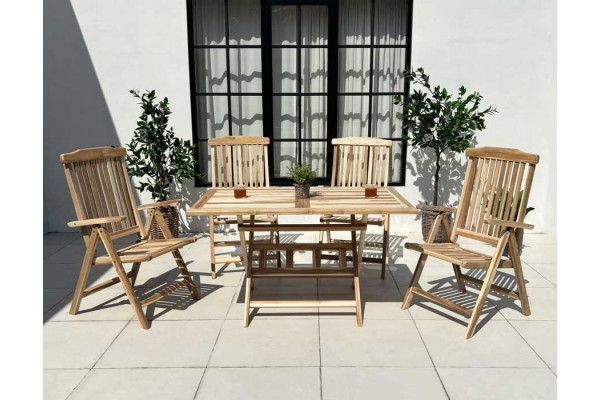 Køln Granada Teak Havemøbelsæt - 85x135 cm