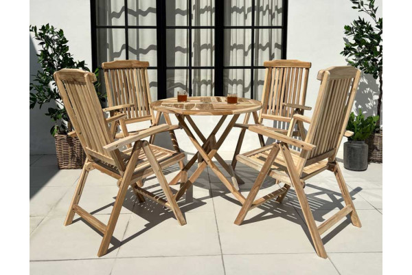 Køln Granada Teak Havemøbelsæt - Ø: 90 cm