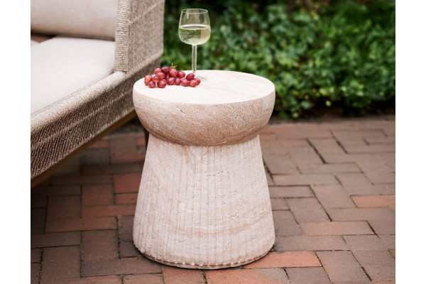 Bolette Sidebord m/riller - Ø37 x 43 cm - Natur