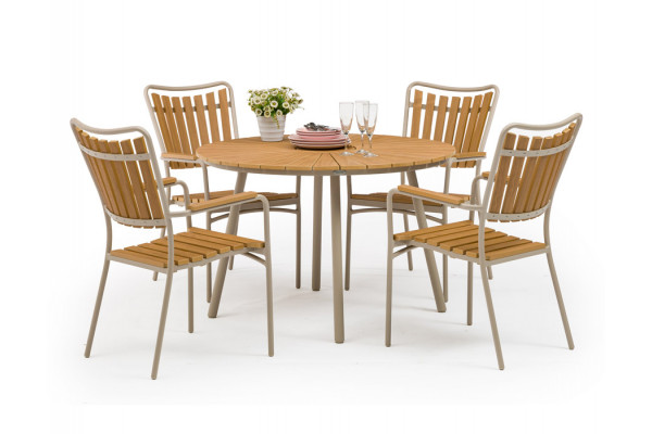 DaneLine Adam Havebord - Nonwood - Ø110 cm - Latte