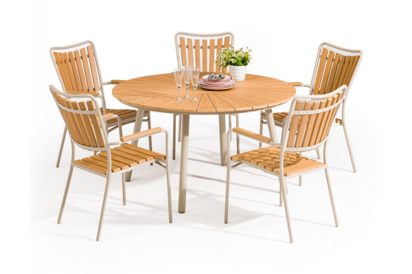 DaneLine Adam Havebord - Nonwood - Ø130 cm - Latte