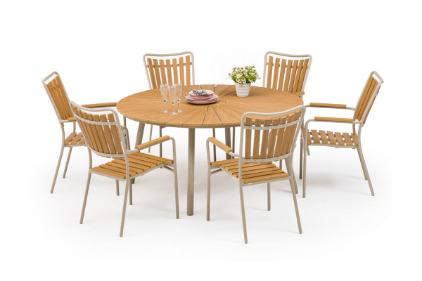 DaneLine Adam Havebord - Nonwood - Ø150 cm - Latte