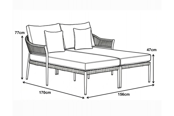 Sandy Dobbelt Solseng - Gråhvid