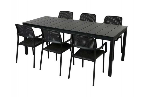 Nardi Rio Bora 140/210 Havemøbelsæt - Antracit