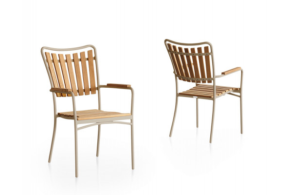 DaneLine Eva Teak Havemøbelsæt - Ø110 cm - Latte