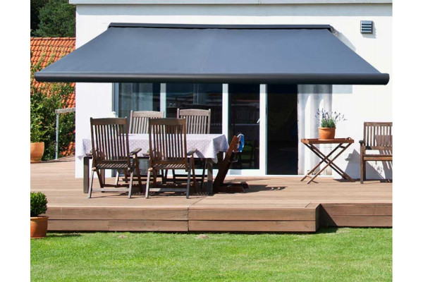 Bøg Markise - m/motor & LED-lys - 3,5 x 3 m -...