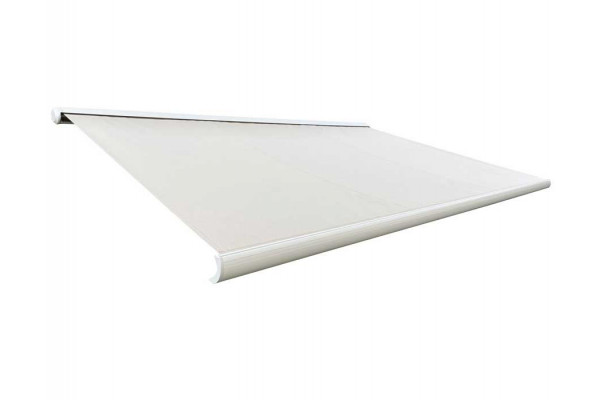 Bøg Markise - m/motor & LED-lys - 4,8 x 3 m - Hvid/Beige