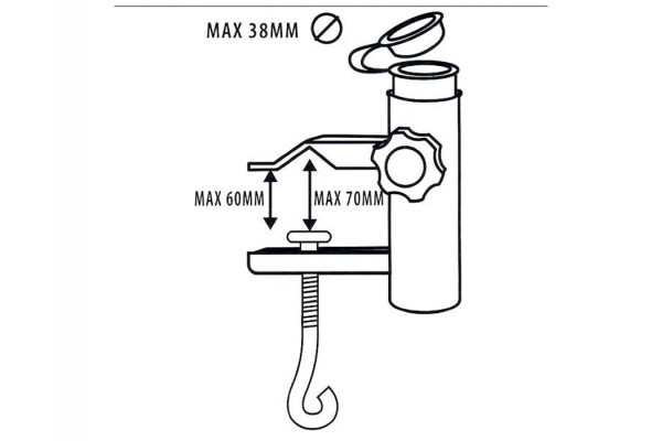 Parasolbeslag til bord